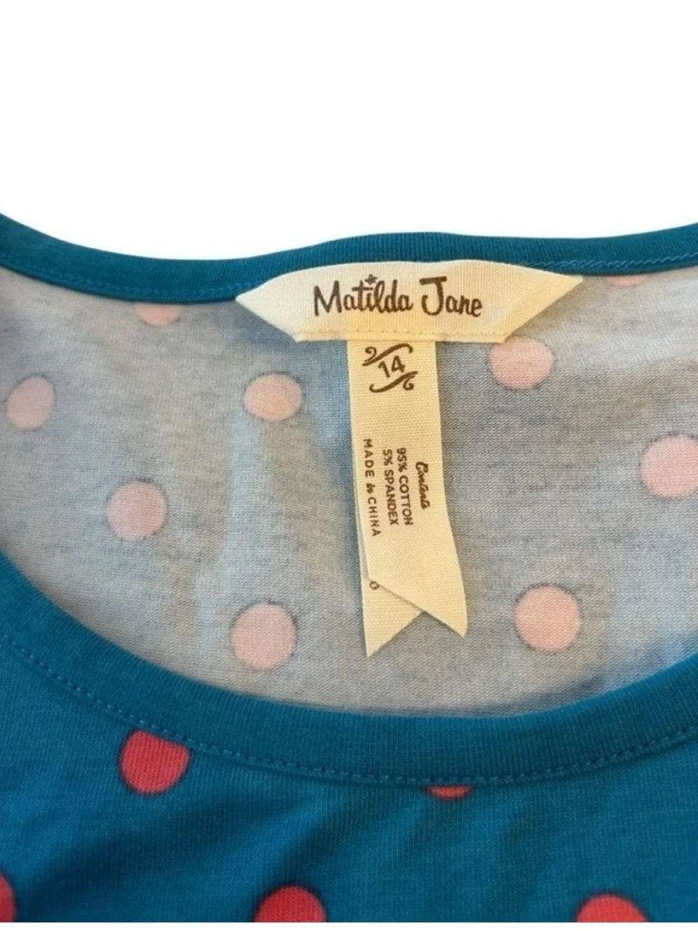 Matilda Jane Set Yourself Scrappy Polka Dot Shirt and Pants Outfit Set Sz 14